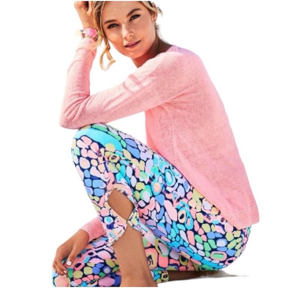 Lilly Pulitzer Luxletic Crop Leggings Womens M Multicolor Gypsy Jungle - Picture 3 of 6